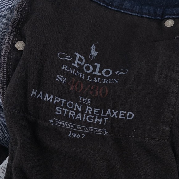 Polo Ralph Lauren Men's 40X30 (40x27 actual) Hampton Relaxed Straight Blue Jeans - Picture 12 of 16